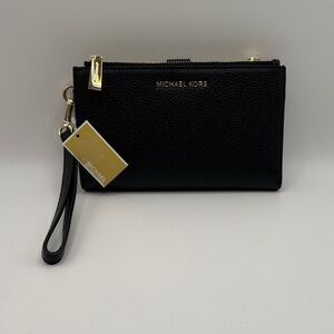 Michael Kors Black and Gold Wristlet